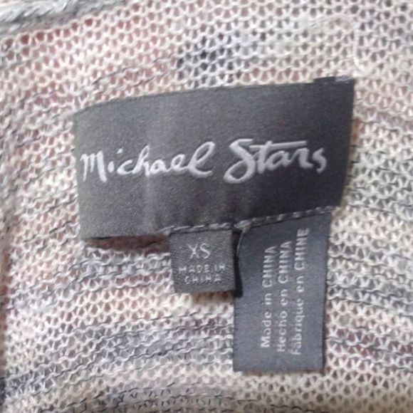 Michael Stars Cardigan Long Light Weight with Pockets Gray White Tan Size XS - Picture 2 of 7